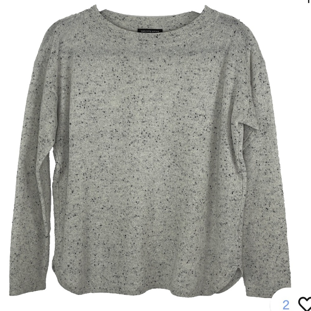 saks fifth avenue  cashmere Gray Speckled Women's Sweater